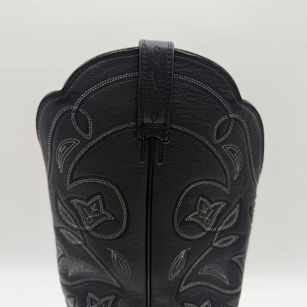 Ariat Heritage Western R-Toe Black Leather Boots 10001037 Womens 8.5 B